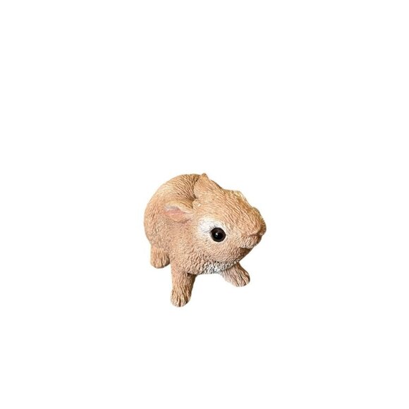 Vintage Brown Bunny Rabbit Decor Resin Farmhouse Figurine Sculptures - Picture 4 of 12